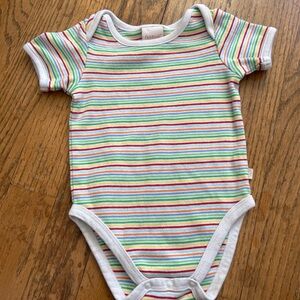 Vintage Oshkosh Rainbow striped baby bodysuit onesie colorful